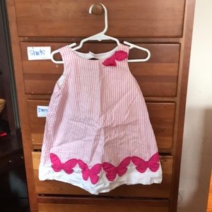 3T Gymboree pink and white cotton sundress